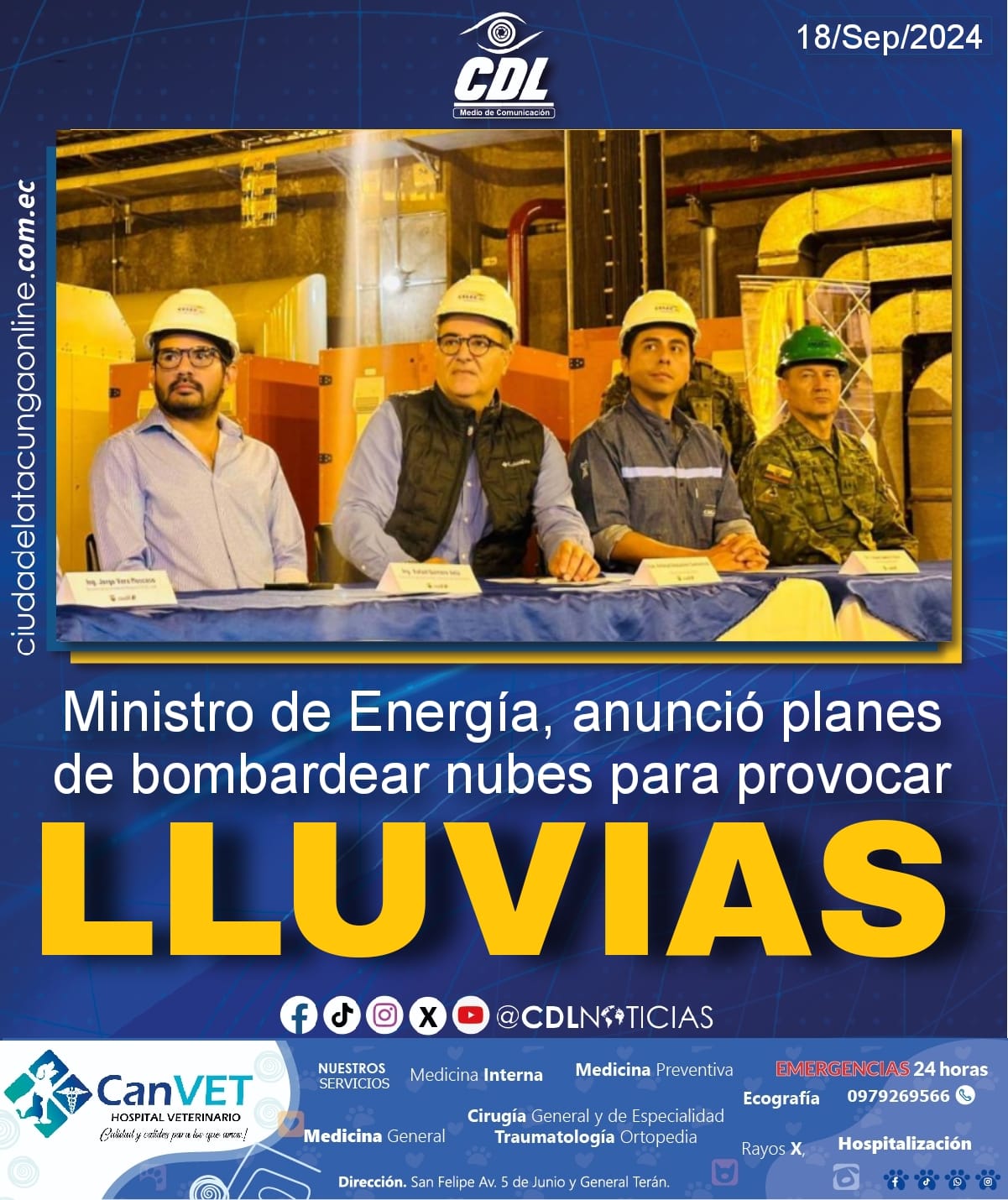 Ministro de Energía, anunció planes de bombardear nubes para provocar lluvias