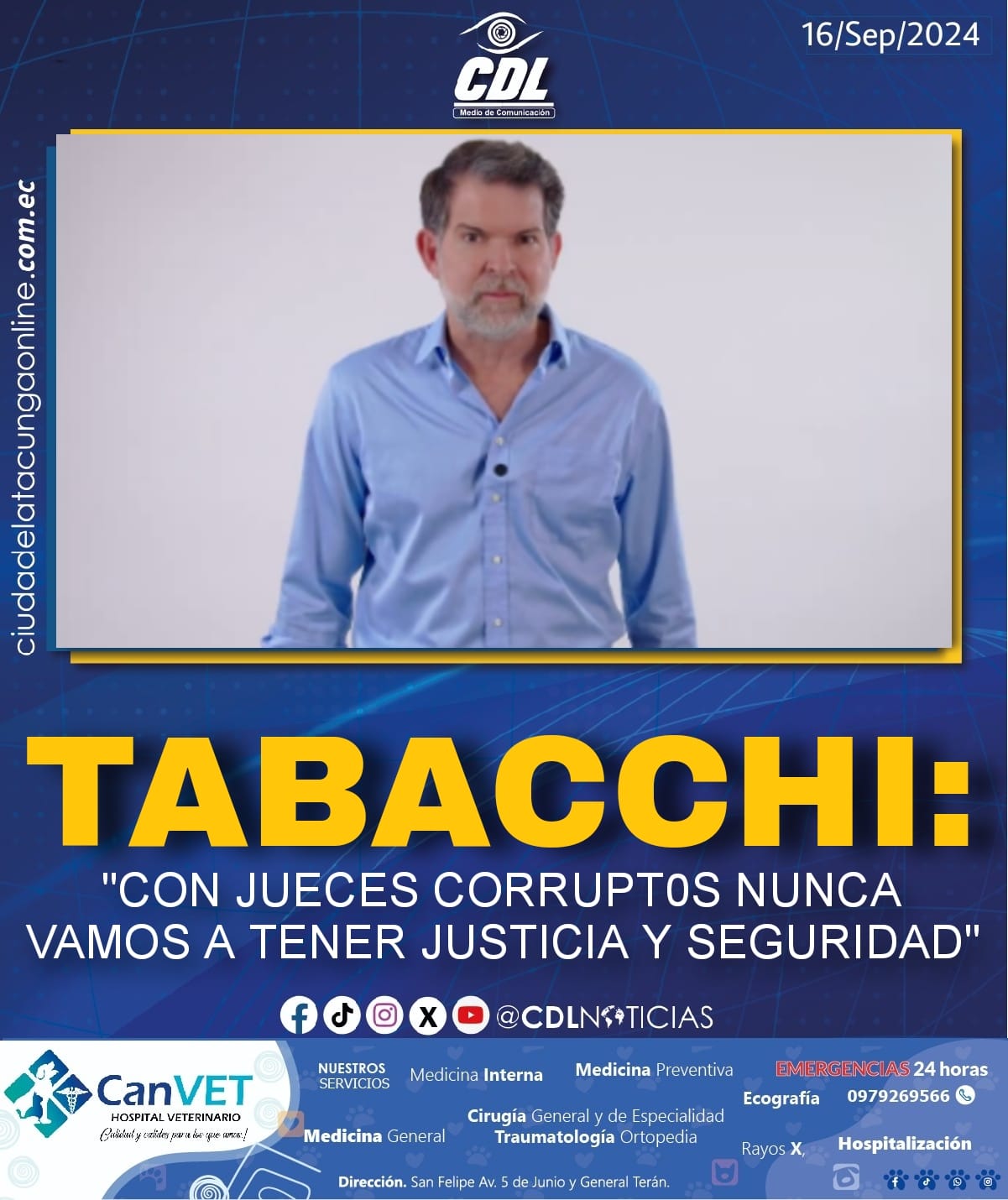 TABACCHI: CON JUECES CORRUPTOS NUNCA VAMOS A TENER JUSTICIA Y SEGURIDAD