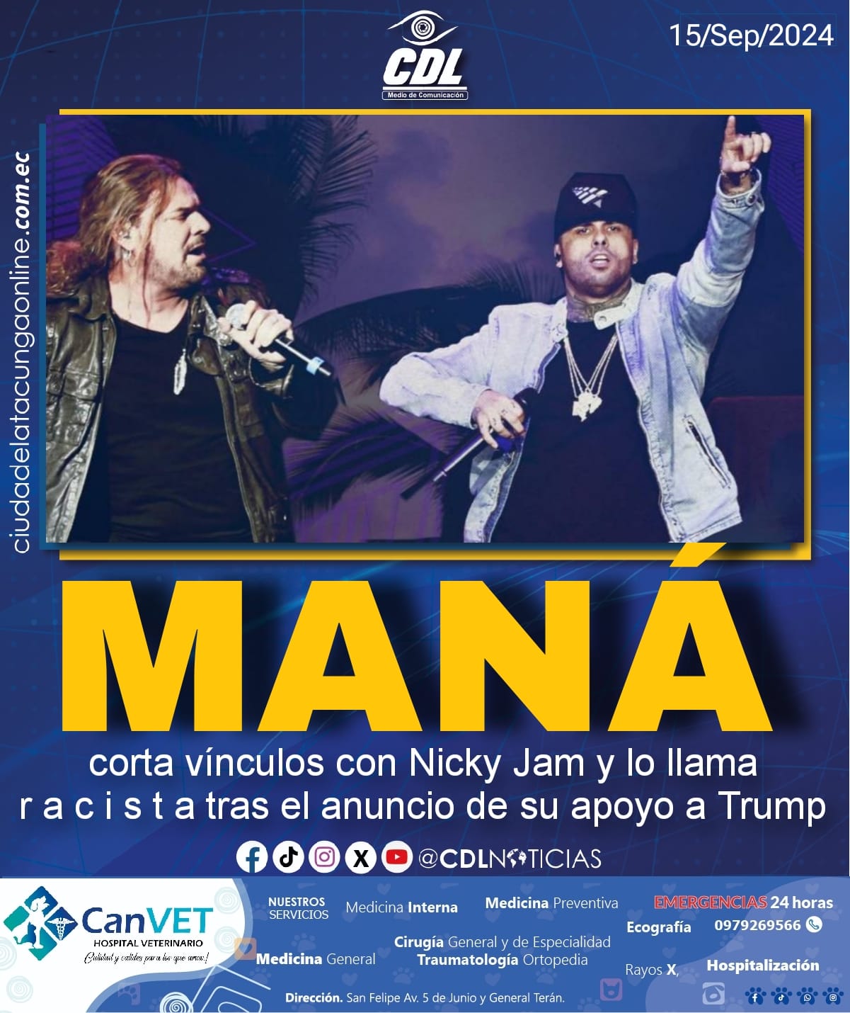 Maná corta vínculos con Nicky Jam y lo llama r a c i s t a tras el anuncio de su apoyo a Trump