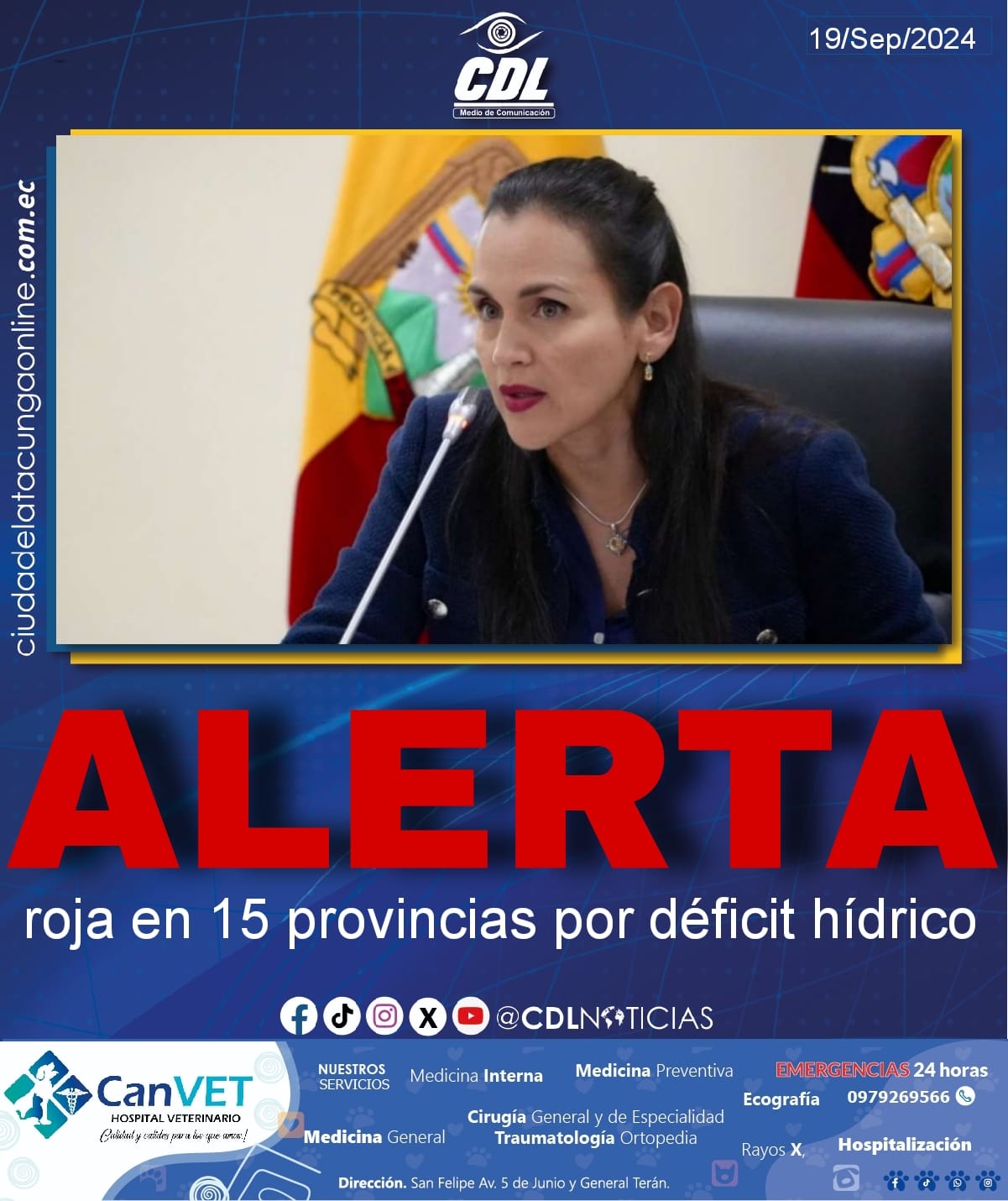 Alerta roja en 15 provincias por déficit hídrico