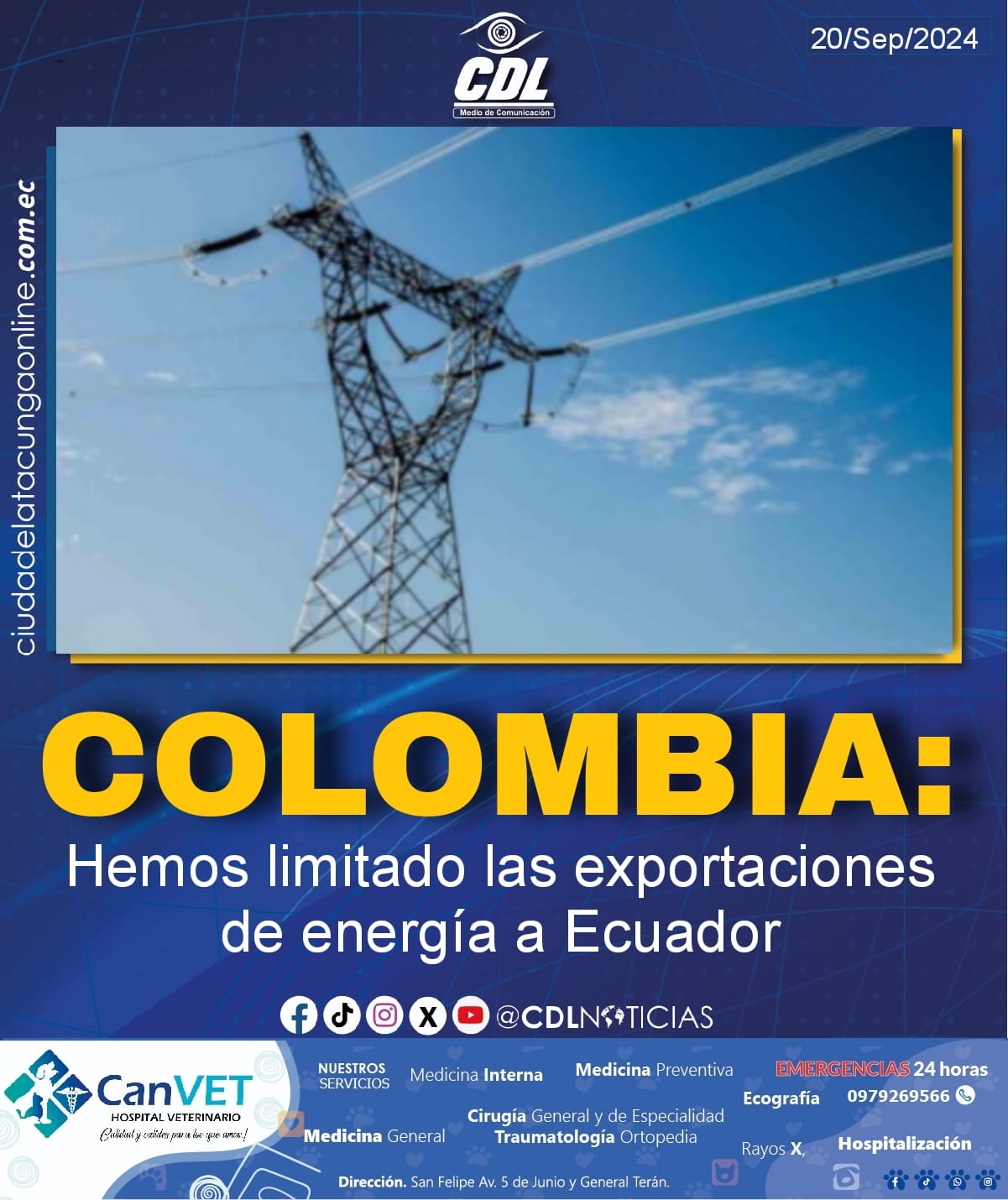 Colombia: Hemos limitado las exportaciones de energía a Ecuador