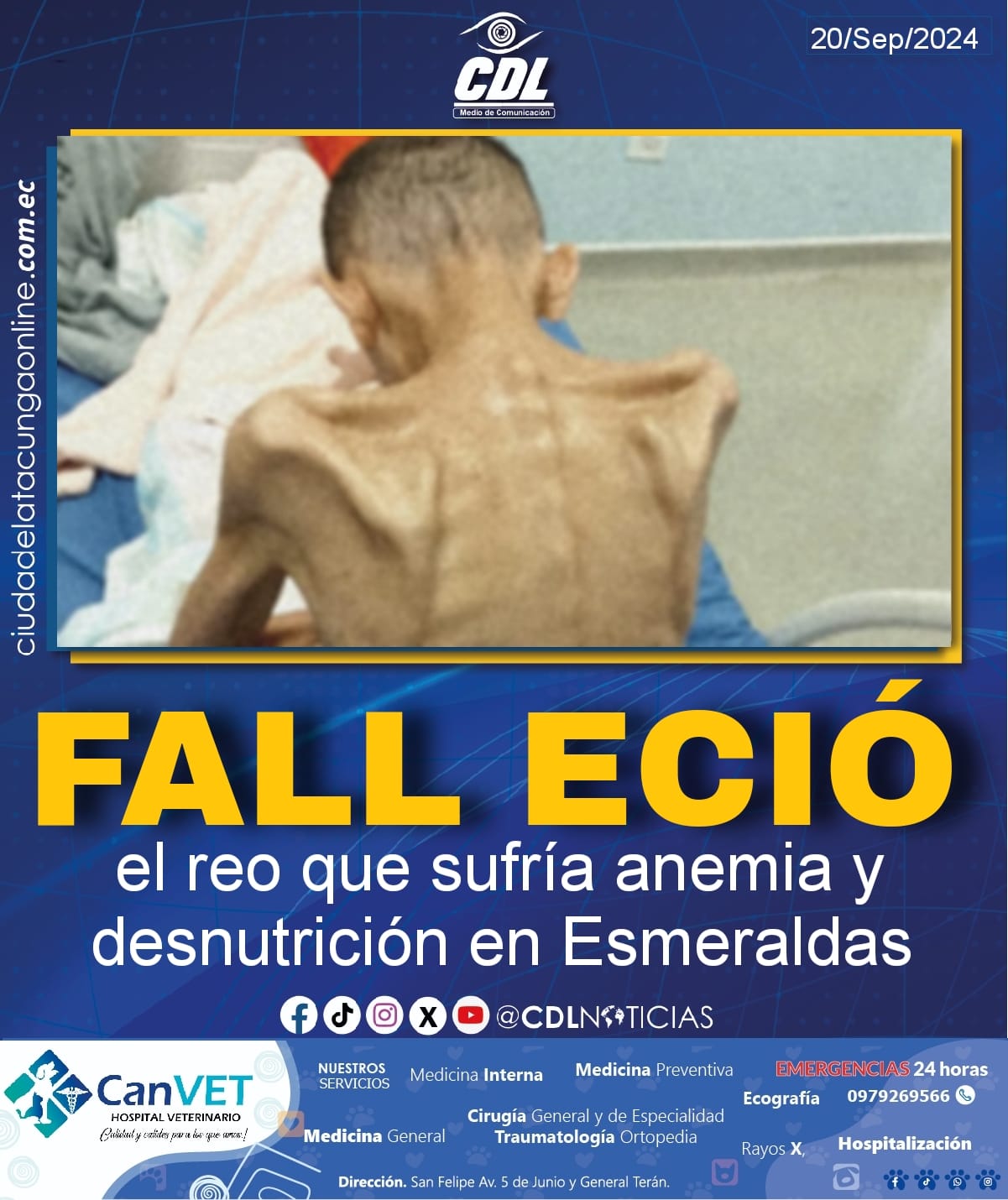 Falleció el reo que sufría anemia y desnutrición en Esmeraldas