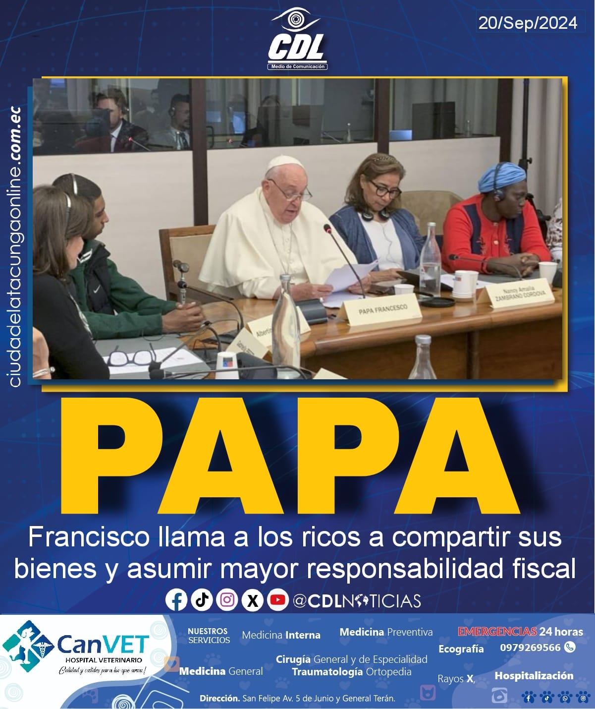 El Papa Francisco llama a los ricos a compartir sus bienes y asumir mayor responsabilidad fiscal