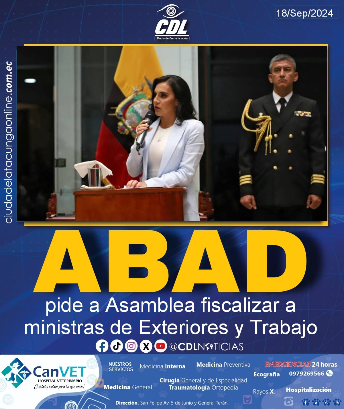 Verónica Abad pide a Asamblea fiscalizar a ministras de Exteriores y Trabajo