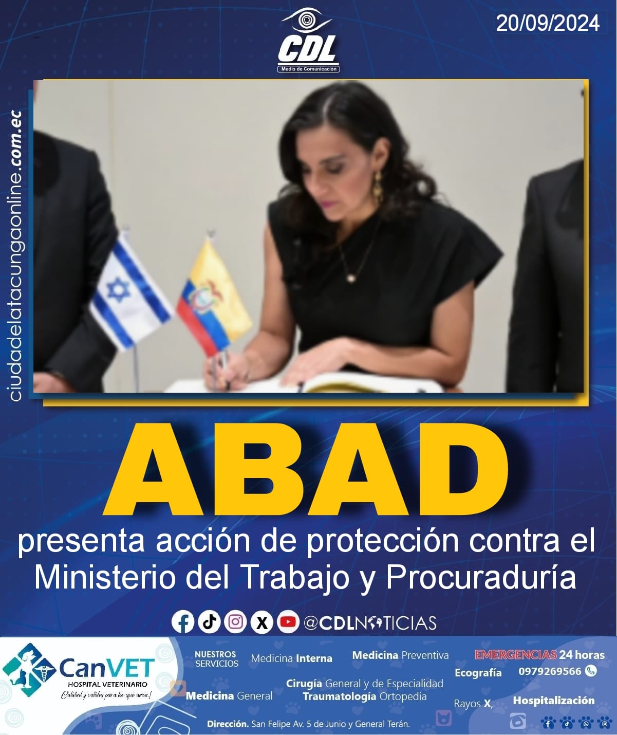 Verónica Abad presenta acción de protección contra el Ministerio del Trabajo y Procuraduría