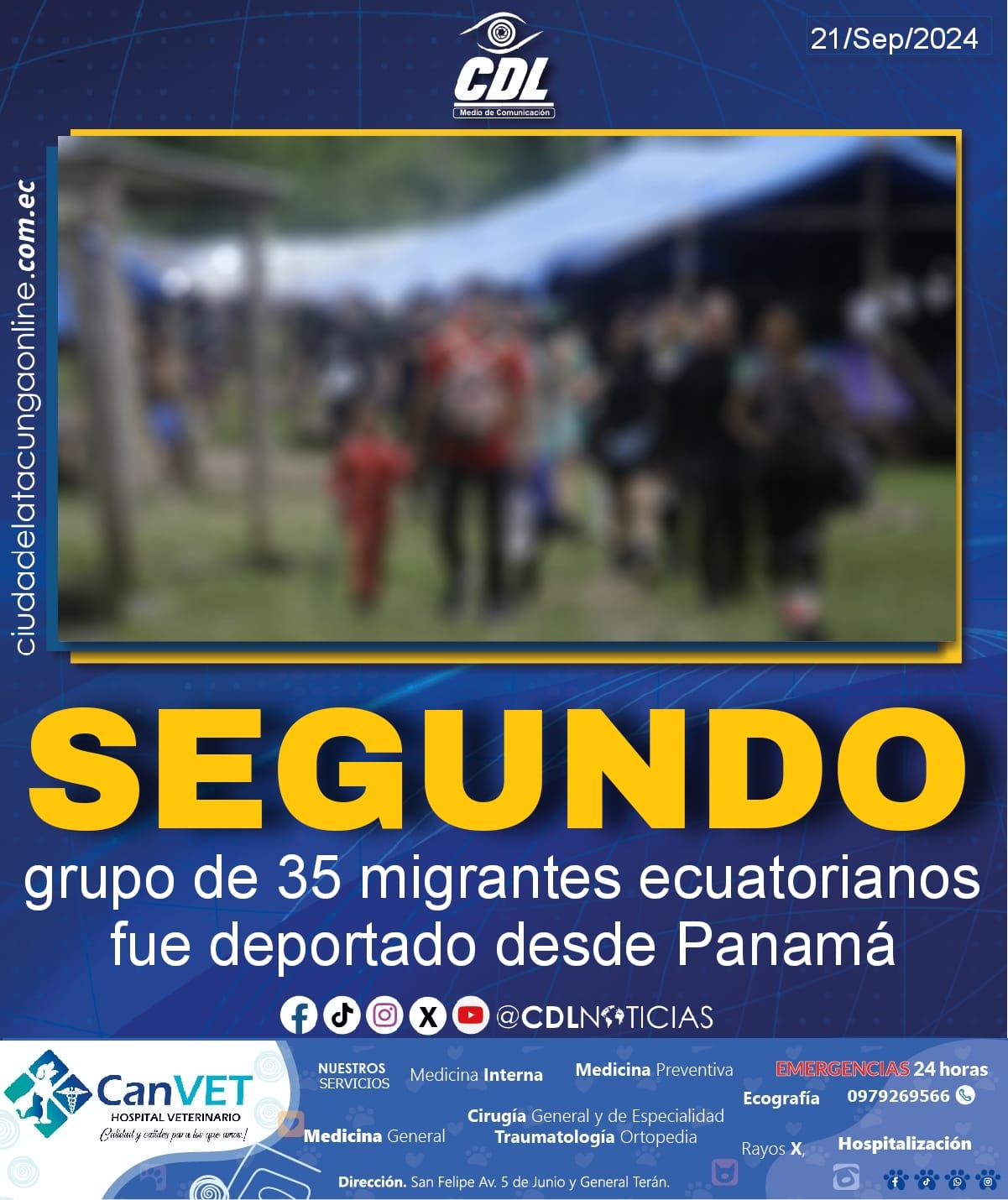 Un segundo grupo de 35 migrantes ecuatorianos fue deportado desde Panamá