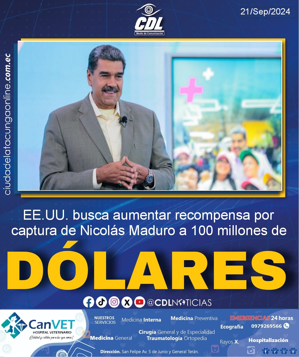 EE.UU. busca aumentar recompensa por captura de Nicolás Maduro a 100 millones de dólares