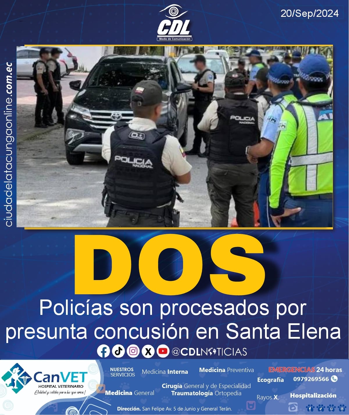 Dos Policías son procesados por presunta concusión en Santa Elena