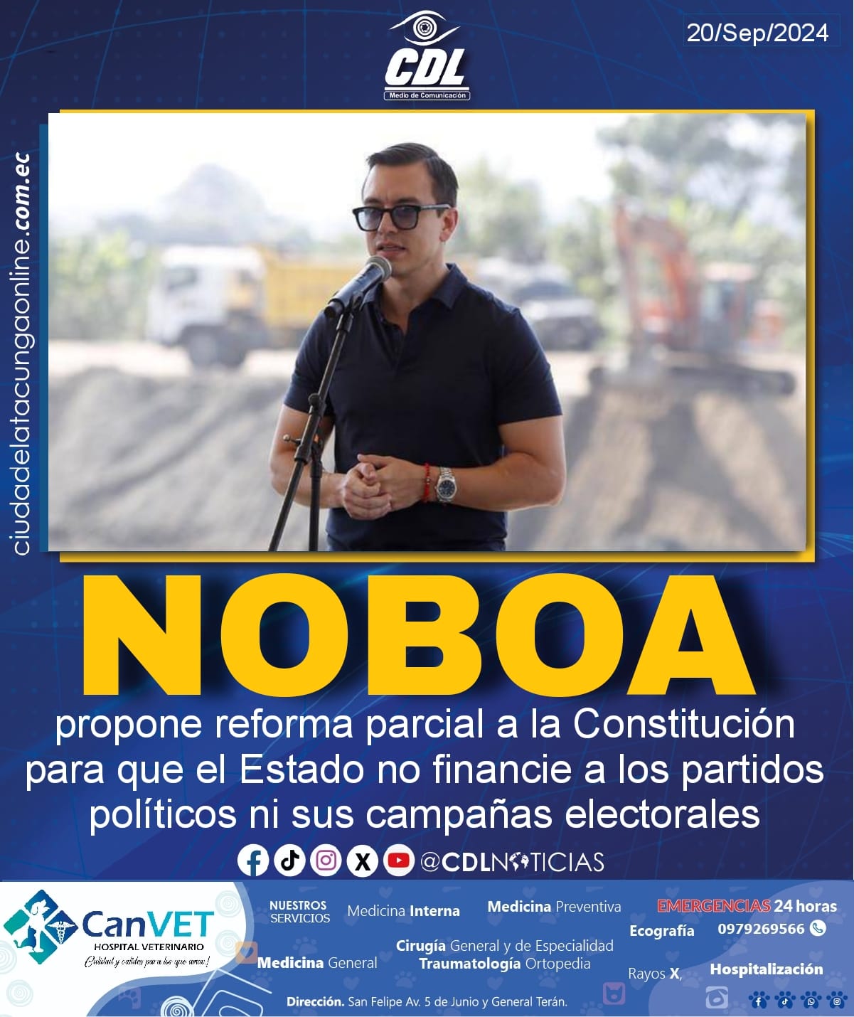 Daniel Noboa propone reforma parcial a la Constitución para que el Estado no financie a los partidos políticos ni sus campañas electorales
