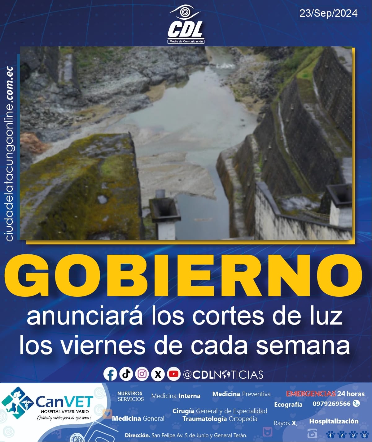 Gobierno anunciará los cortes de luz los viernes de cada semana