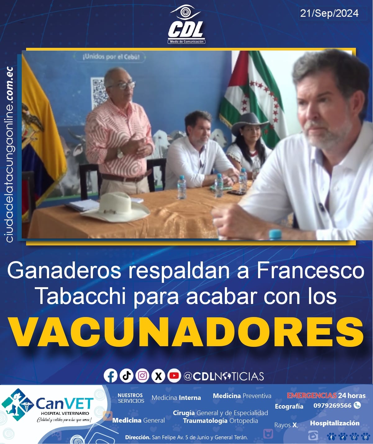 Ganaderos respaldan a Francesco Tabacchi para acabar con los vacunadores
