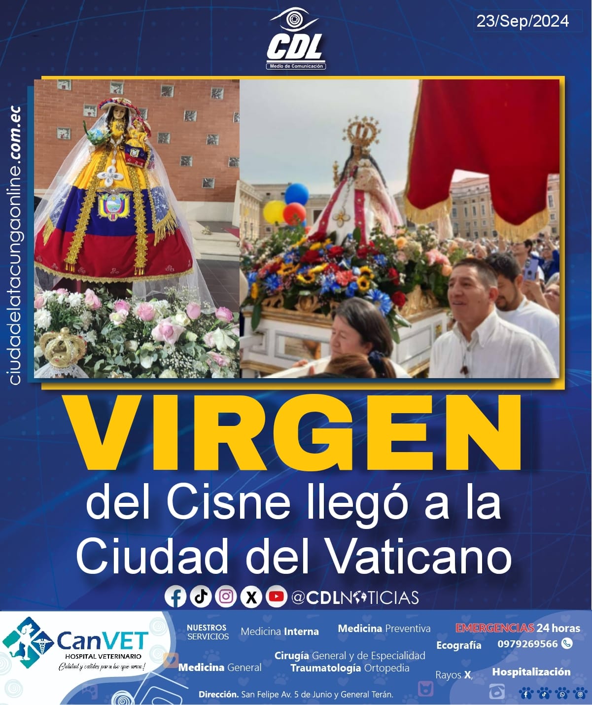 La Virgen del Cisne llegó a la Ciudad del Vaticano