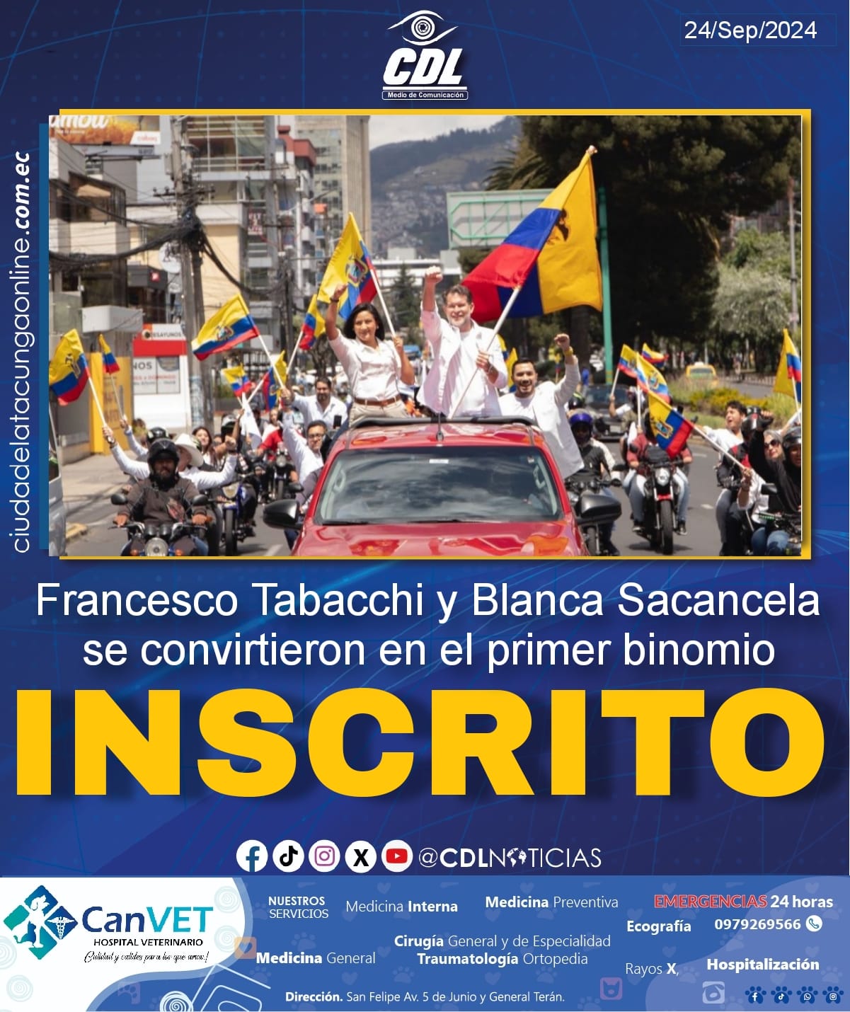 Francesco Tabacchi y Blanca Sacancela se convirtieron en el primer binomio inscrito oficialmente.