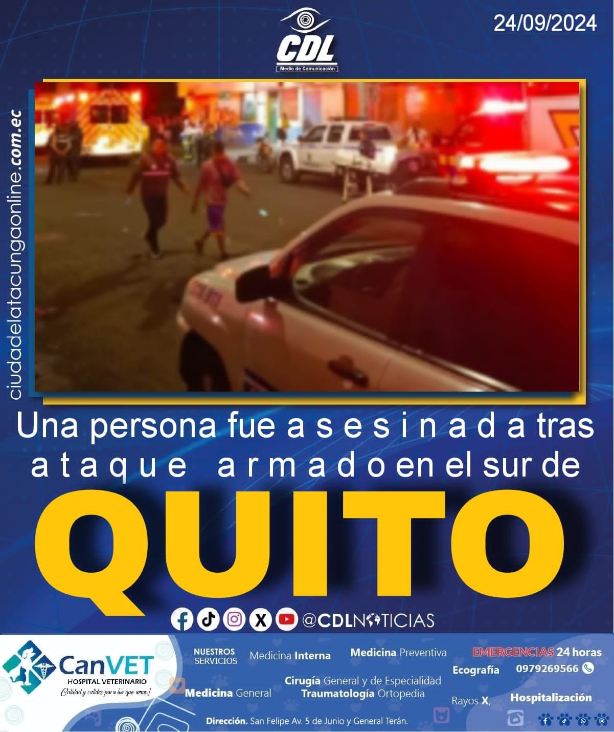 Una persona fue a s e s i n a d a tras a t a q u e a r m a d o en el sur de Quito