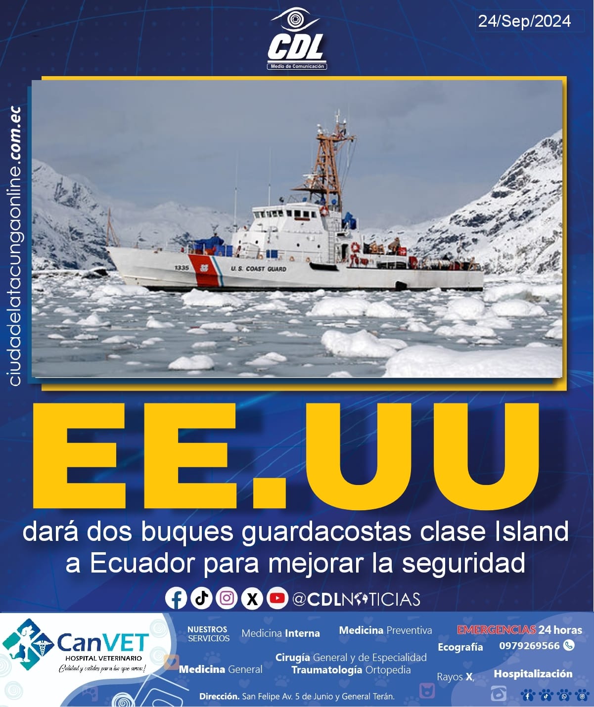 EEUU dará dos buques guardacostas clase Island a Ecuador para mejorar la seguridad