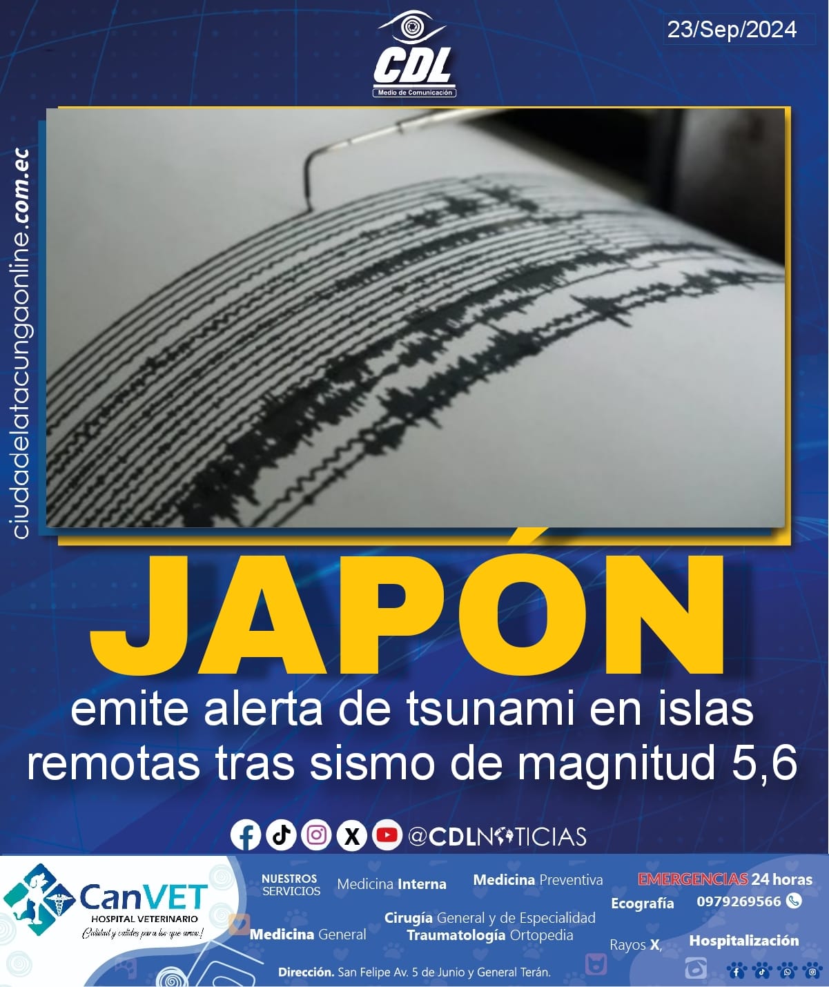 Japón emite alerta de tsunami en islas remotas tras sismo de magnitud 5,6