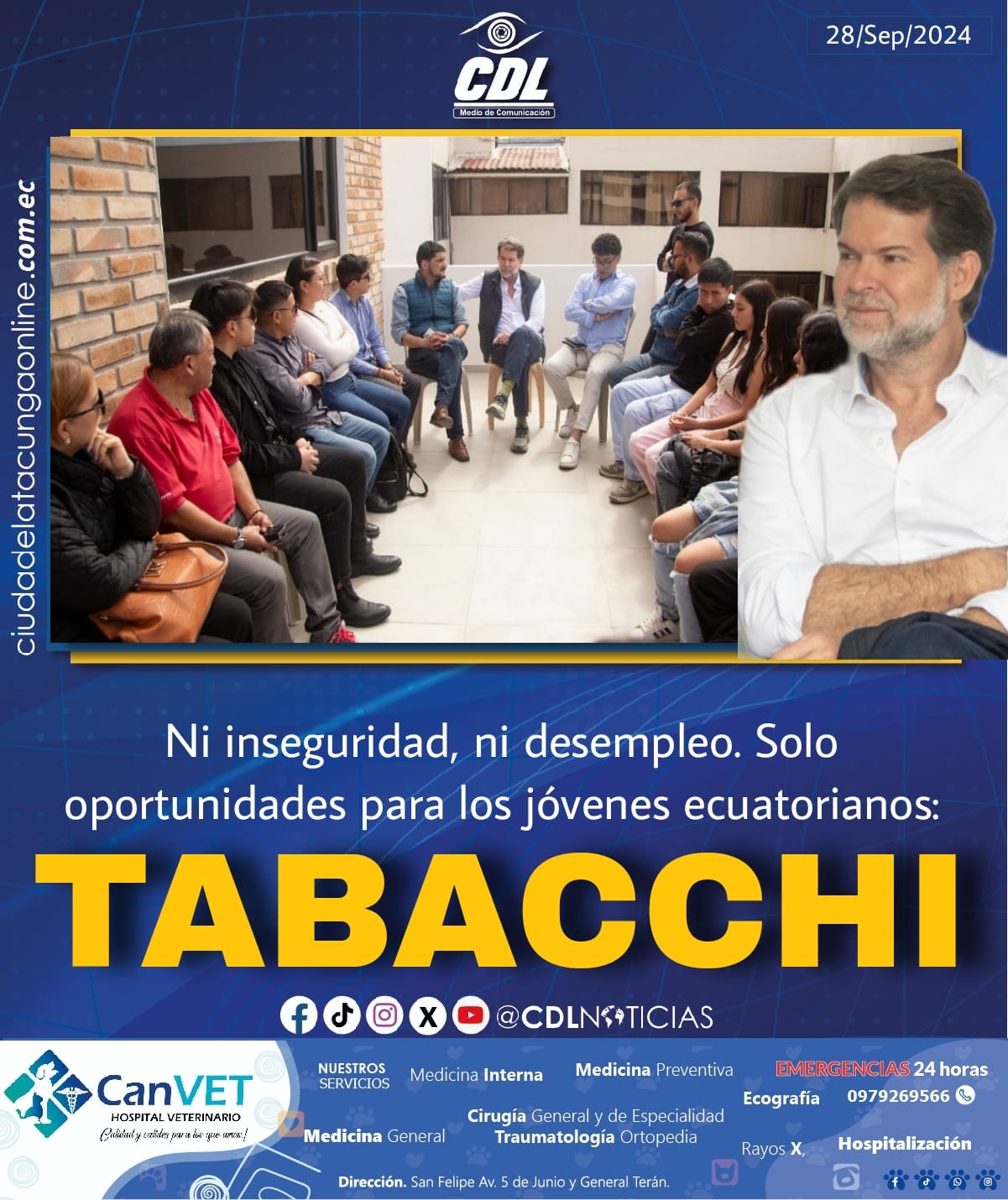 Ni inseguridad, ni desempleo. Solo oportunidades para los jóvenes ecuatorianos: Tabacchi