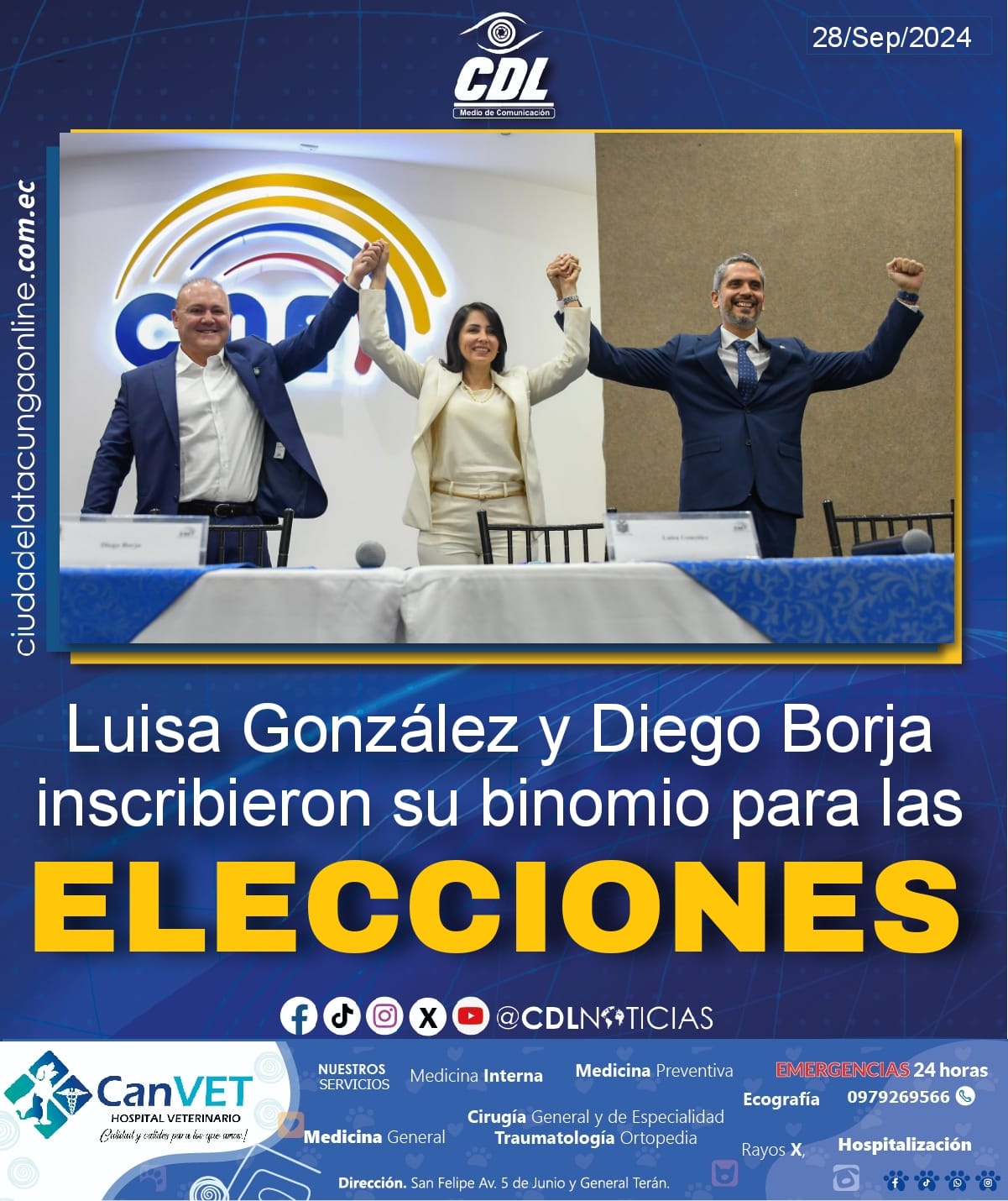 Luisa González y Diego Borja inscribieron su binomio para las elecciones de 2025