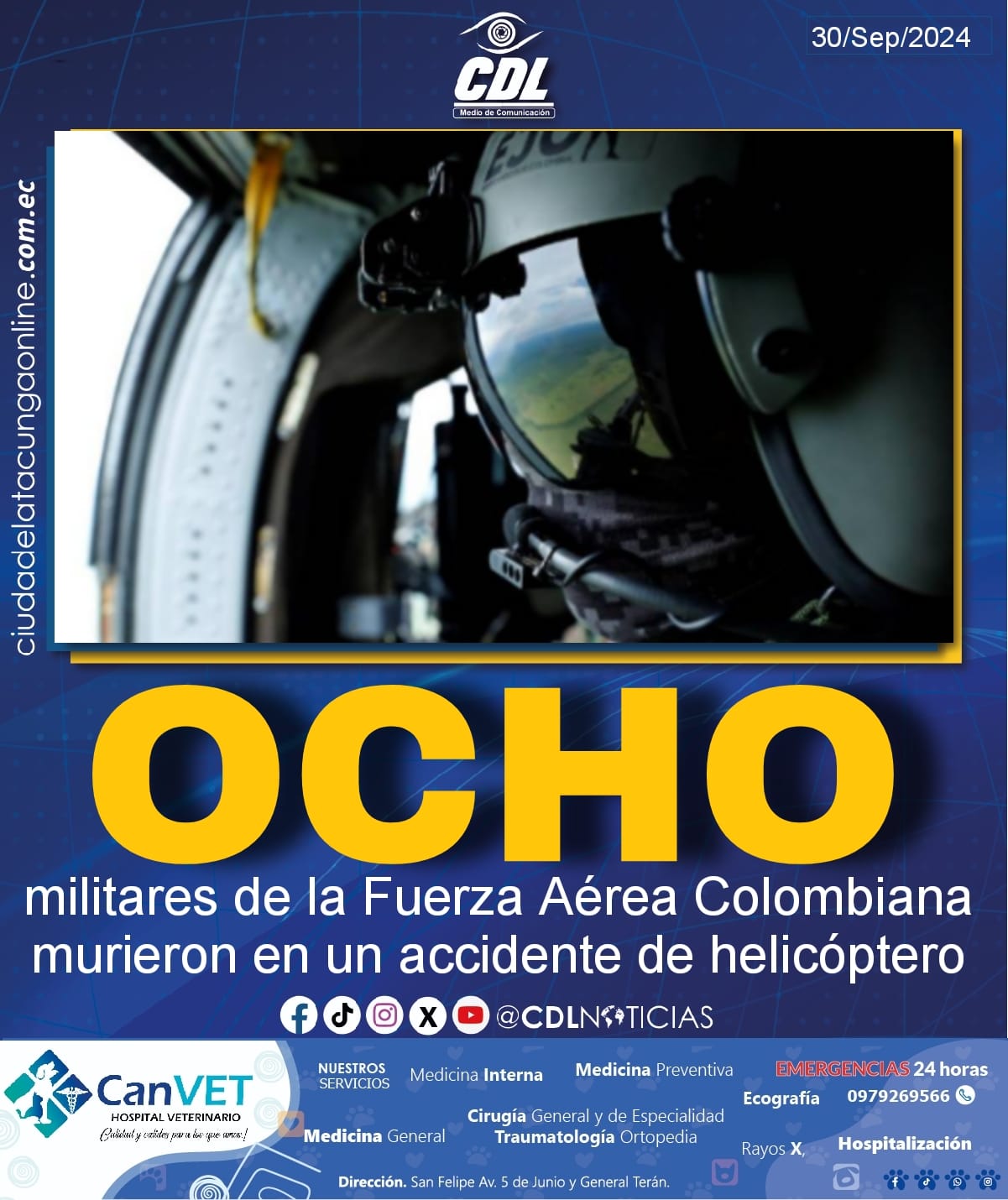 Ocho militares de la Fuerza Aérea Colombiana murieron en un accidente de helicóptero