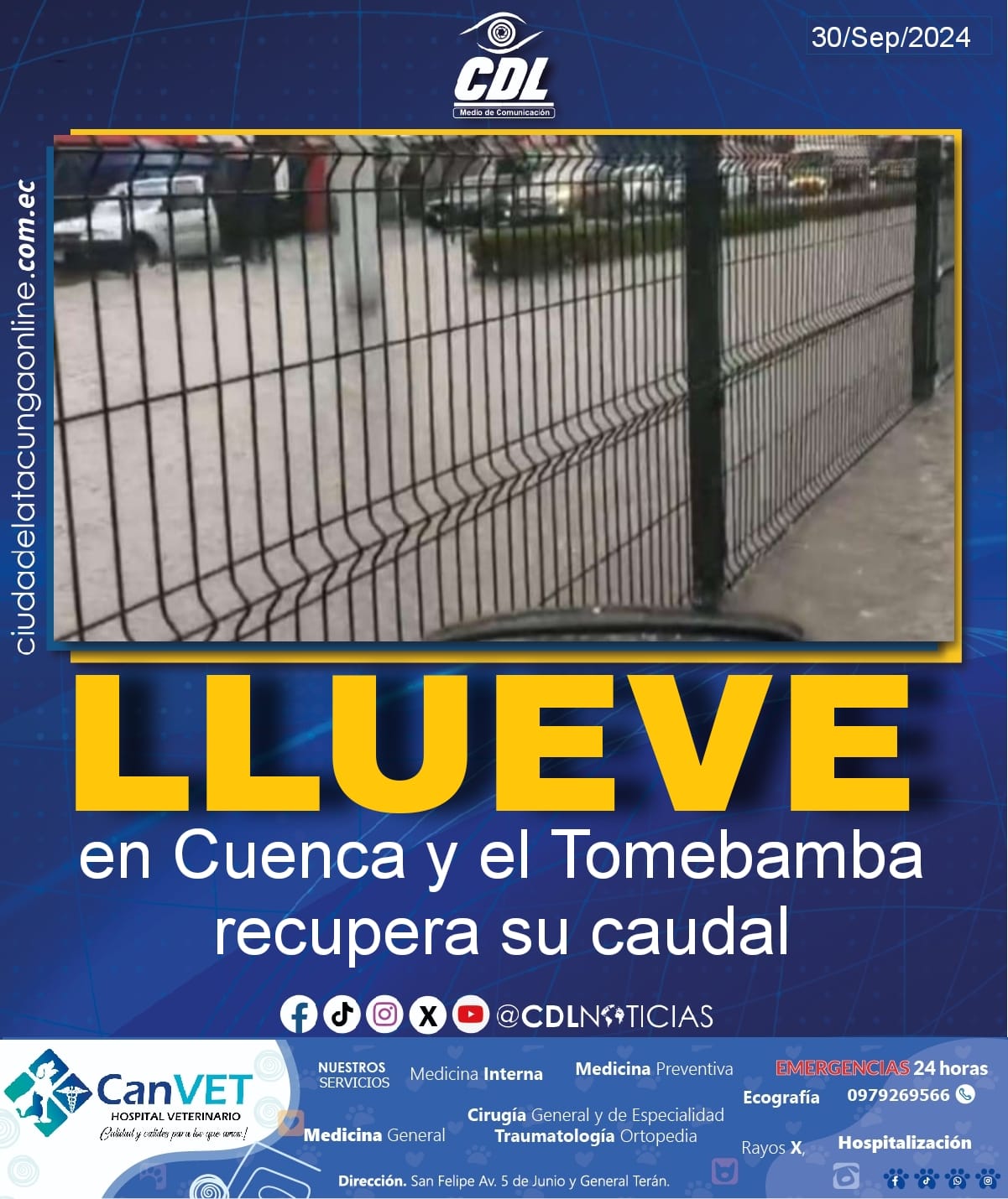 Llueve en Cuenca y el Tomebamba recupera su caudal
