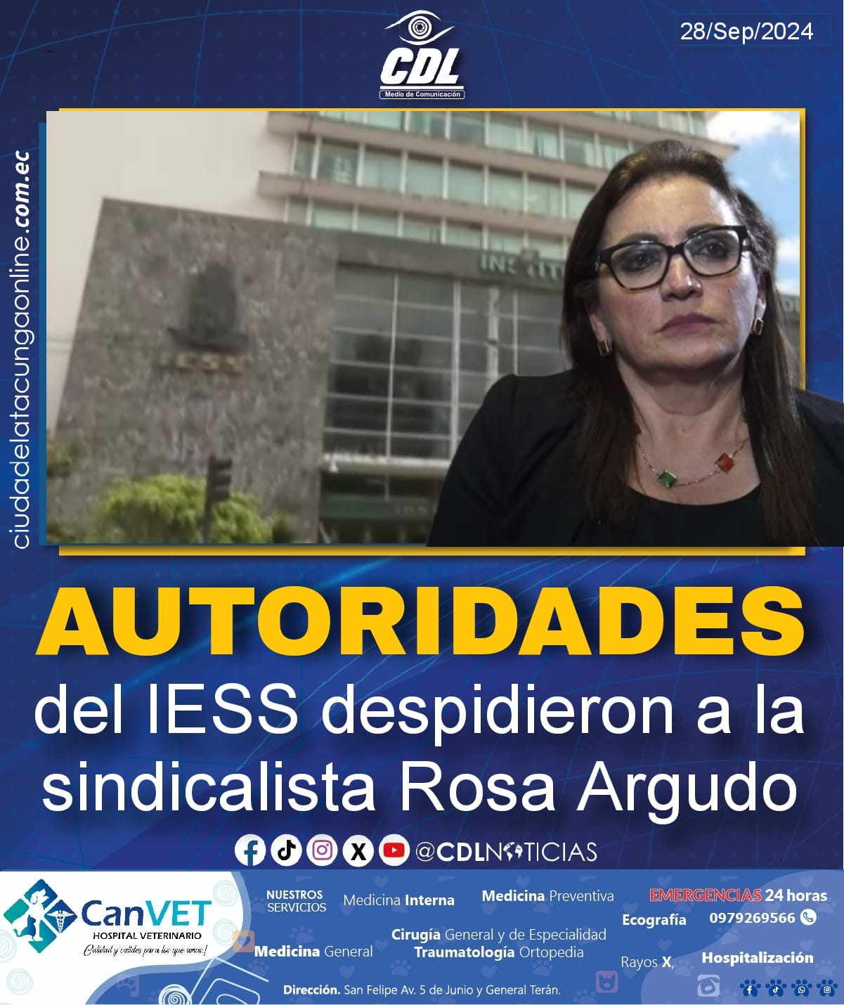 Las autoridades del IESS despidieron a la sindicalista Rosa Argudo