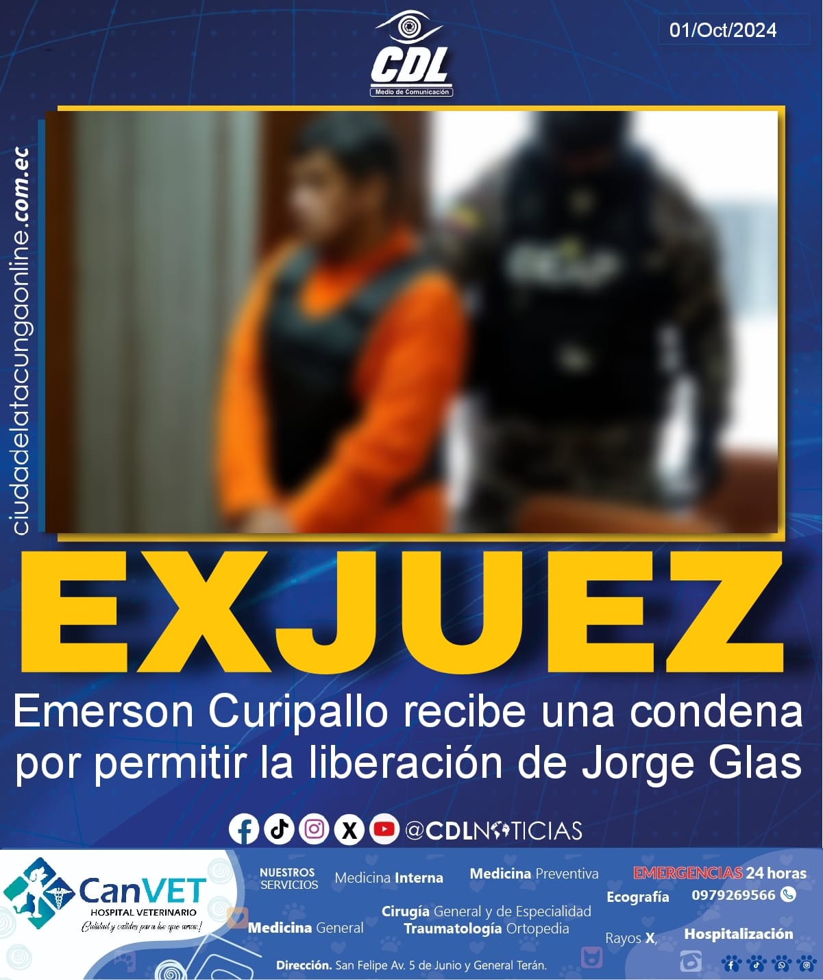 Exjuez Emerson Curipallo recibe una condena por permitir la liberación de Jorge Glas