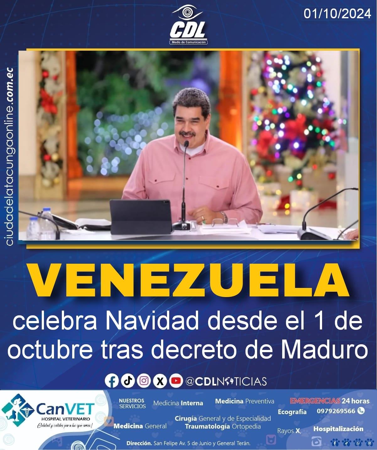 Venezuela celebra Navidad desde el 1 de octubre tras decreto de Maduro
