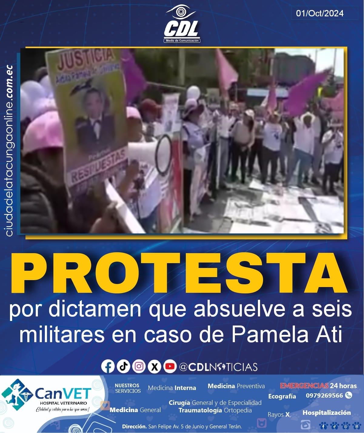 Protesta por dictamen que absuelve a seis militares en caso de Pamela Ati