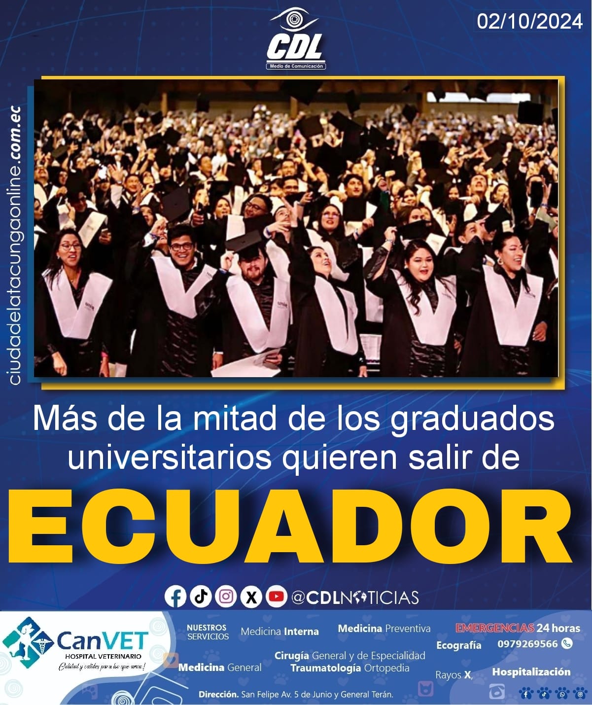 Más de la mitad de los graduados universitarios quieren salir de Ecuador