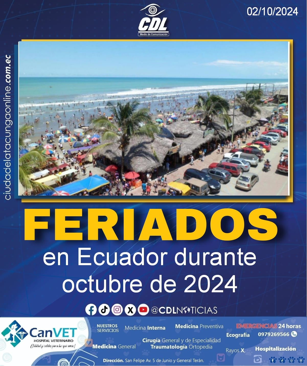 Feriados en Ecuador durante octubre de 2024