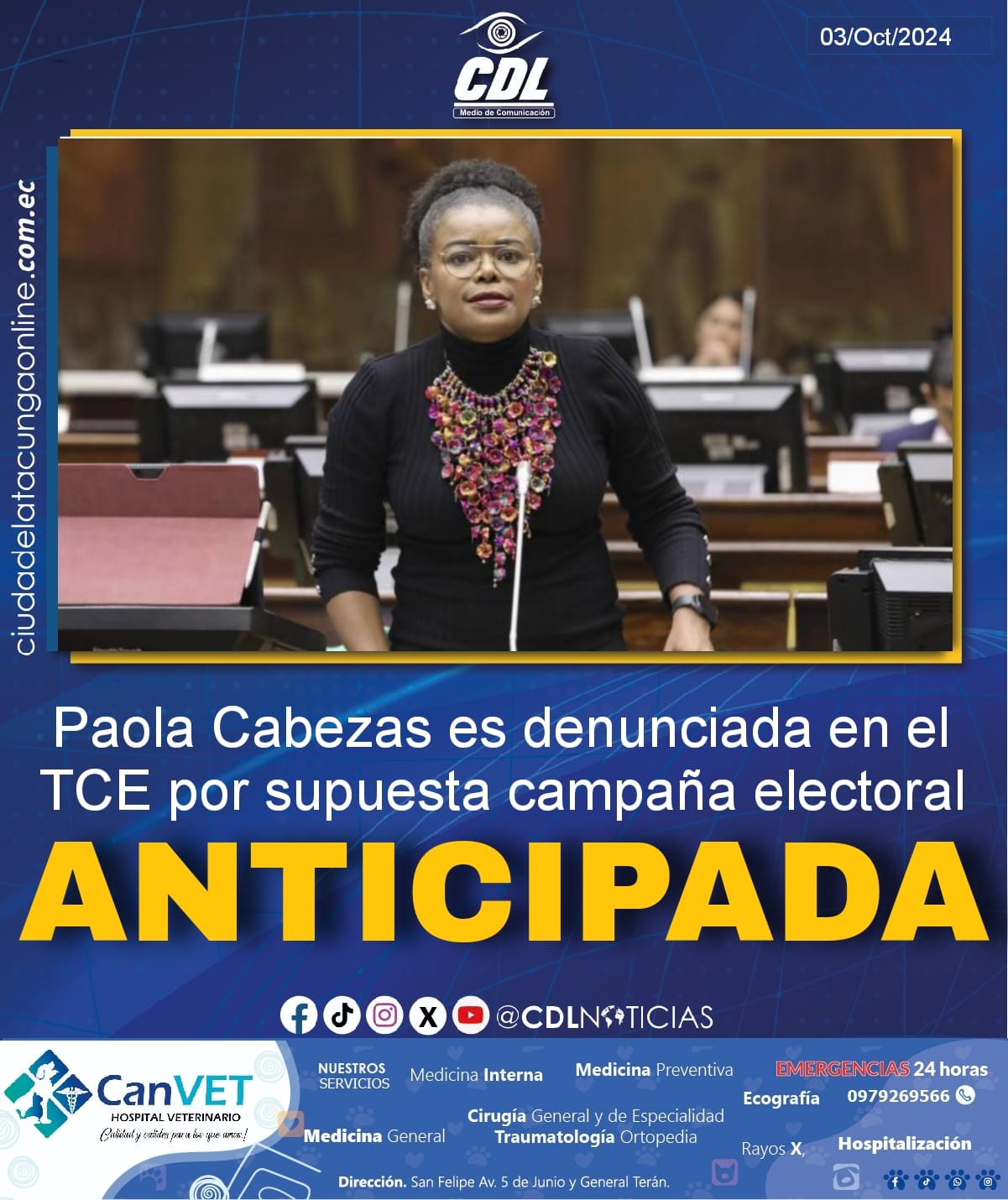 Paola Cabezas es denunciada en el TCE por supuesta campaña electoral anticipada