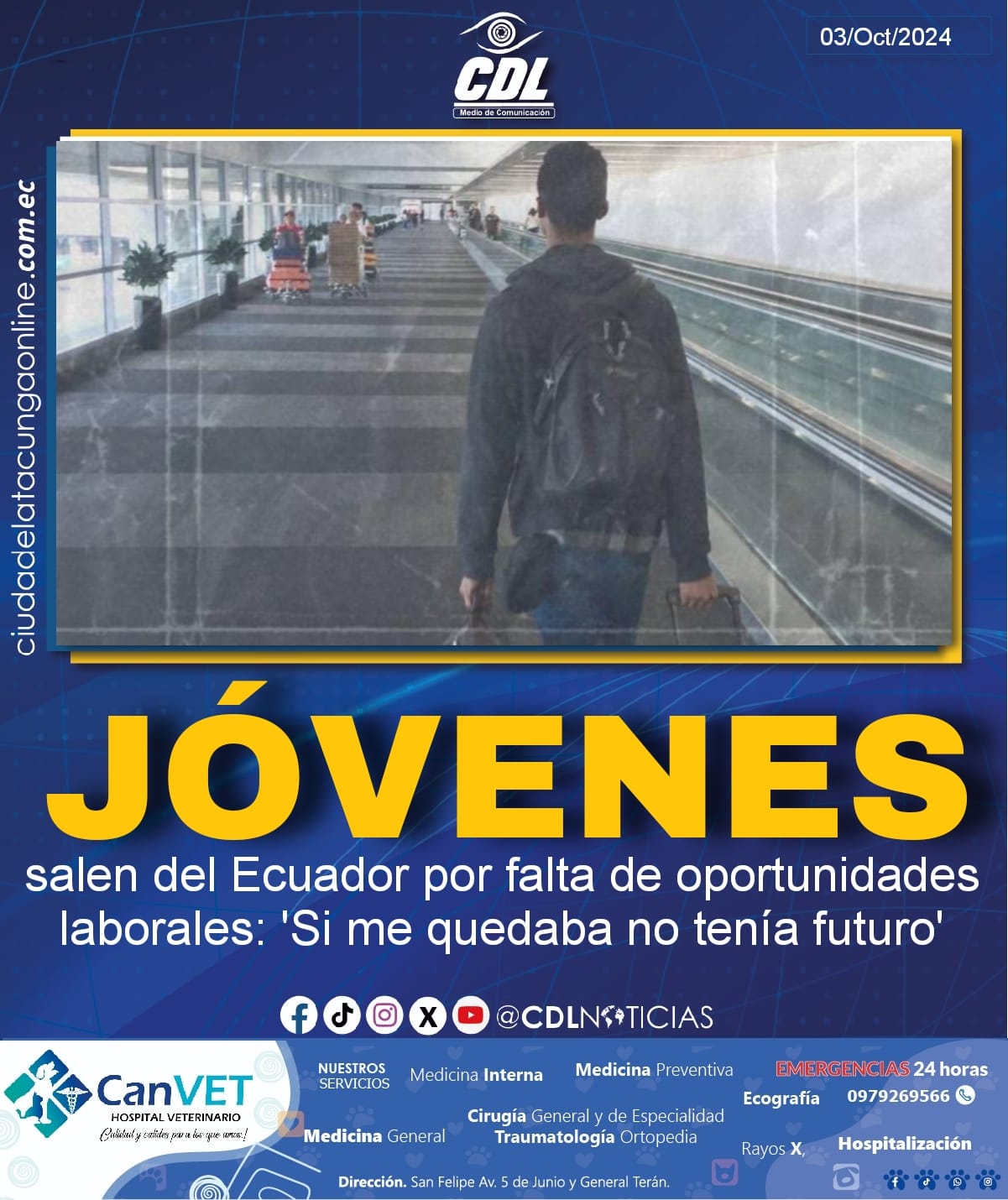 Jóvenes salen del Ecuador por falta de oportunidades laborales: ‘Si me quedaba no tenía futuro’