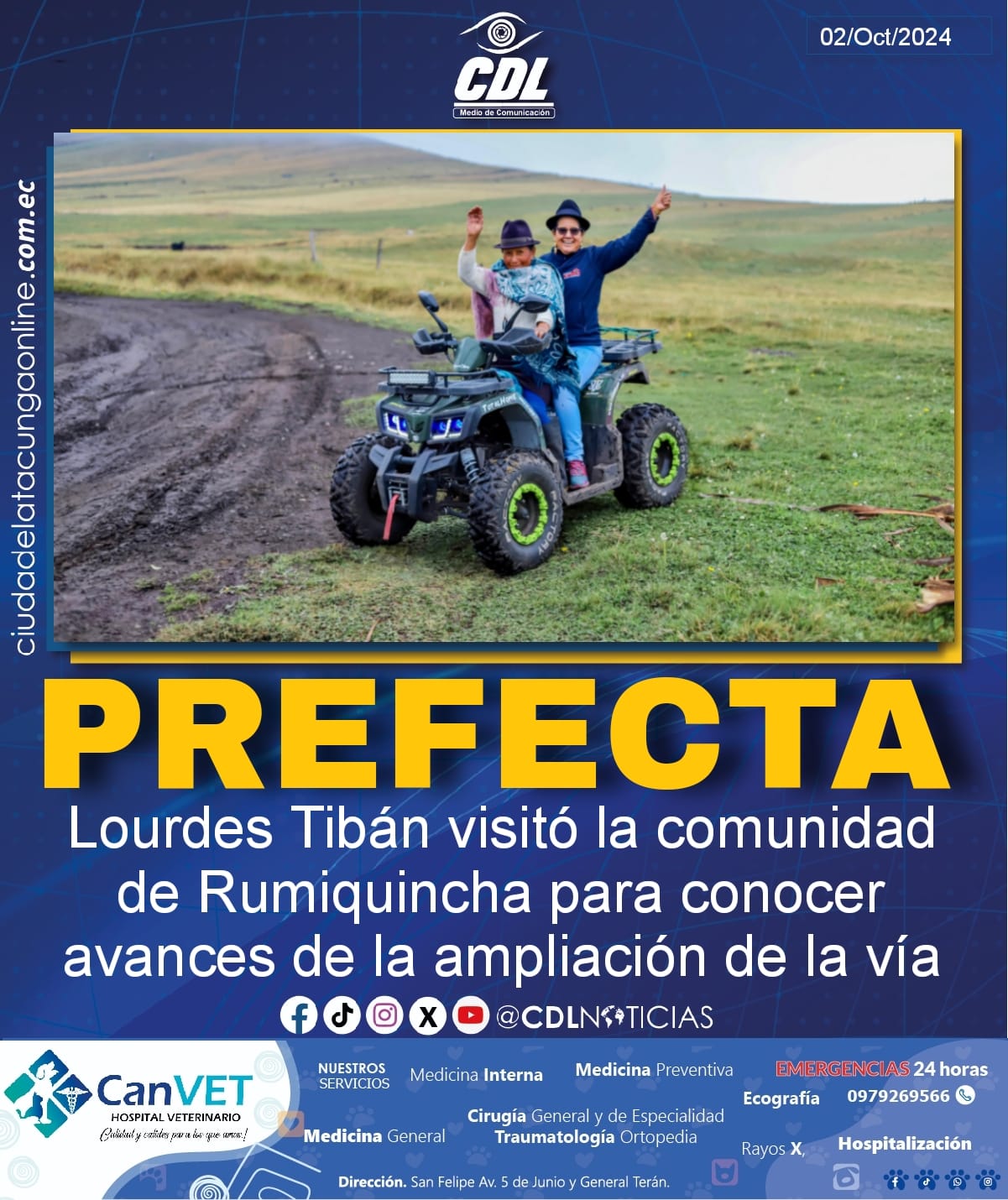 Prefecta Lourdes Tibán visitó la comunidad de Rumiquincha para conocer avances de la ampliación de la vía