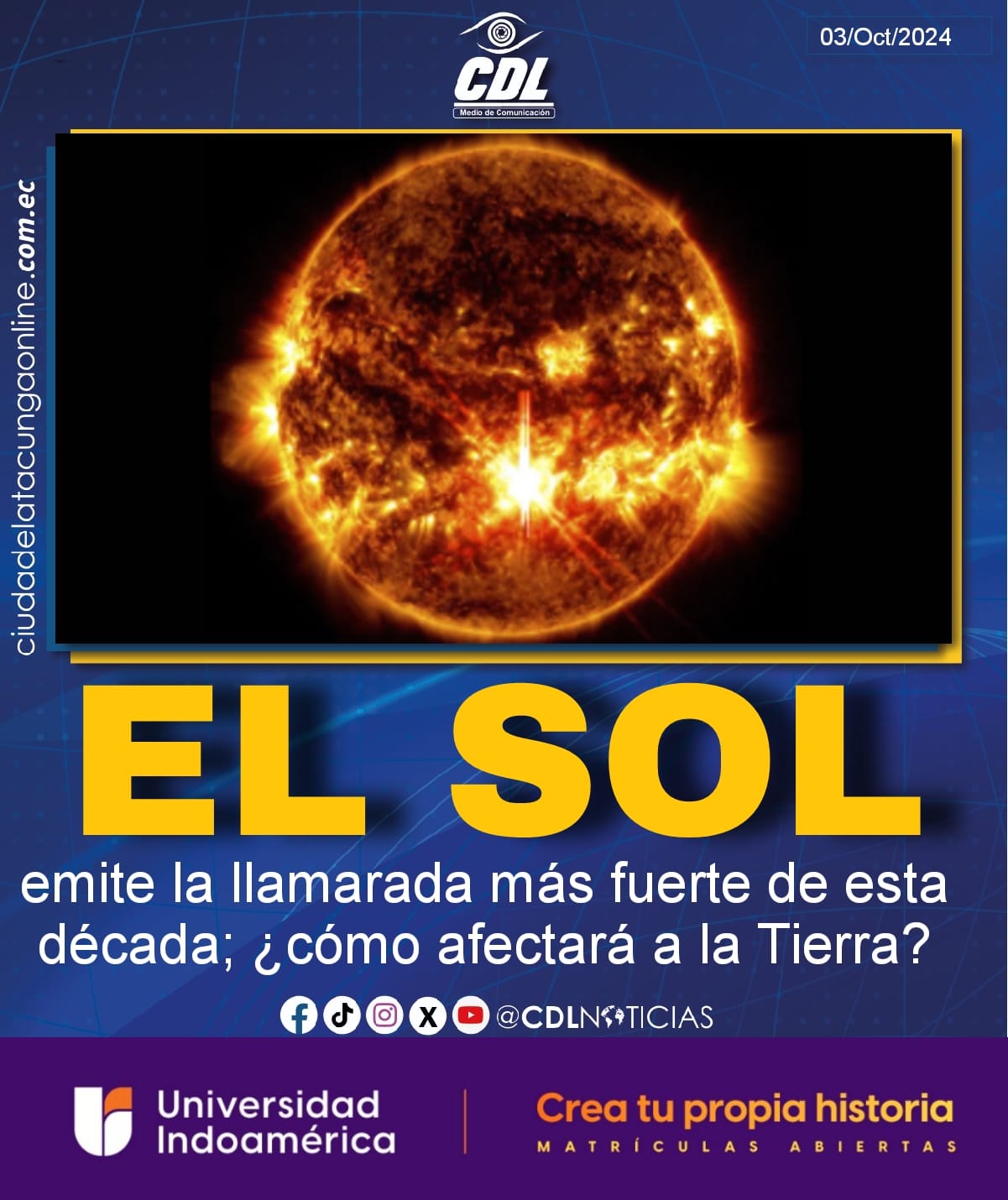 El Sol emite la llamarada más fuerte de esta década; ¿cómo afectará a la Tierra?