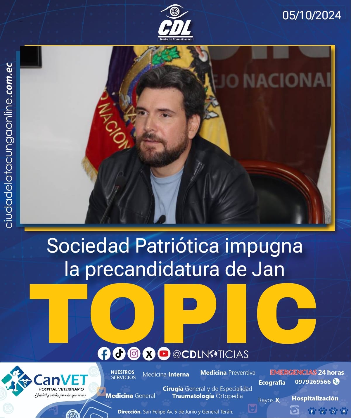 Sociedad Patriótica impugna la precandidatura de Jan Topic