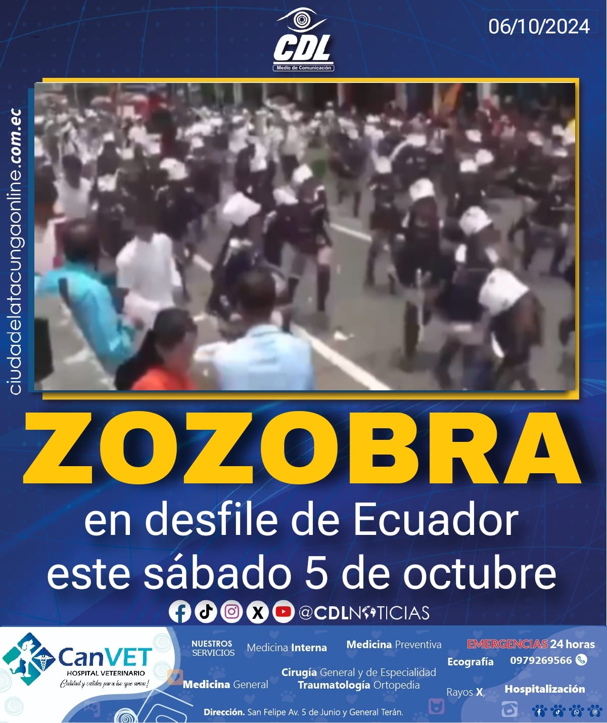 Zozobra en desfile de Ecuador este sábado 5 de octubre