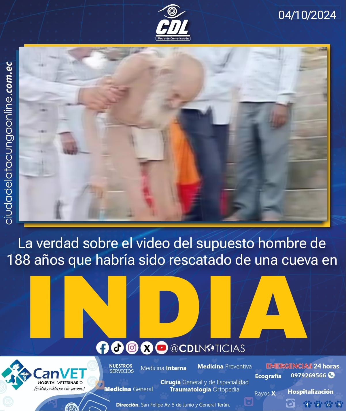 La verdad sobre el video del supuesto hombre de 188 años que habría sido rescatado de una cueva en India