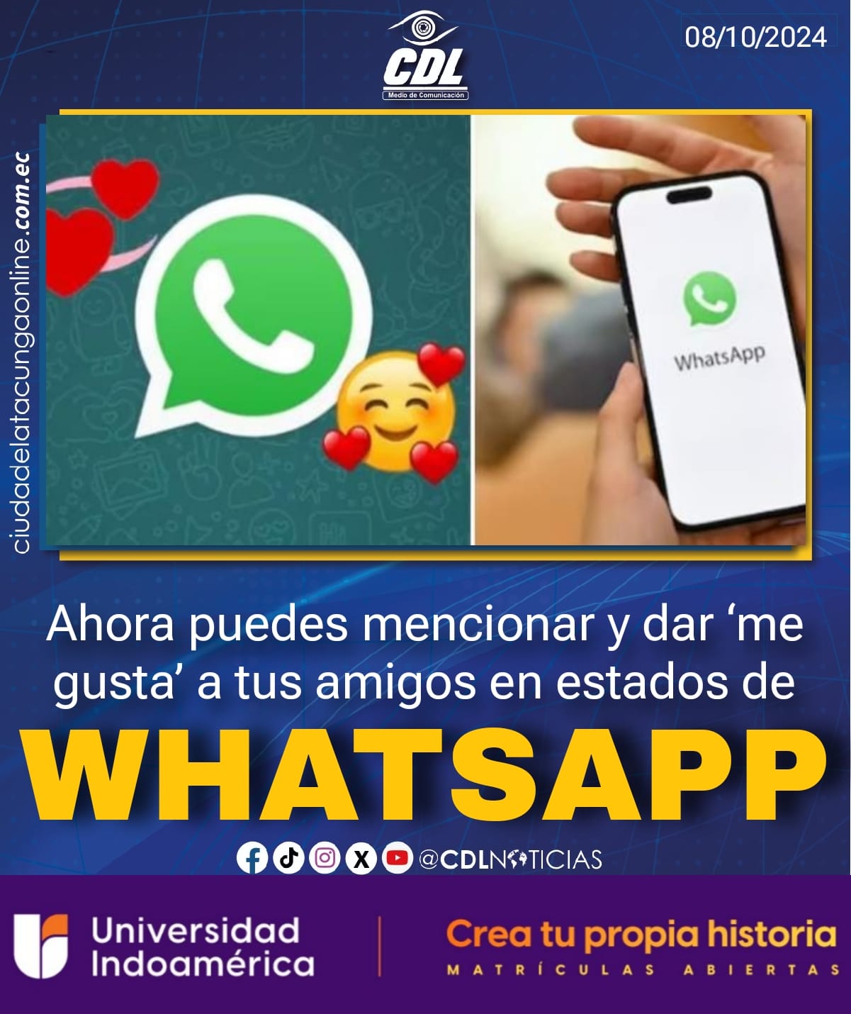 Ahora puedes mencionar y dar ‘me gusta’ a tus amigos en estados de WhatsApp