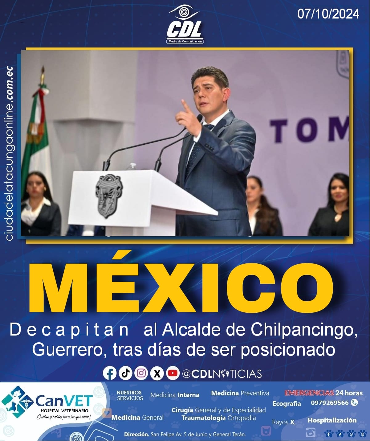 México: D e c a p i t a n al Alcalde de Chilpancingo, Guerrero, tras días de ser posicionado