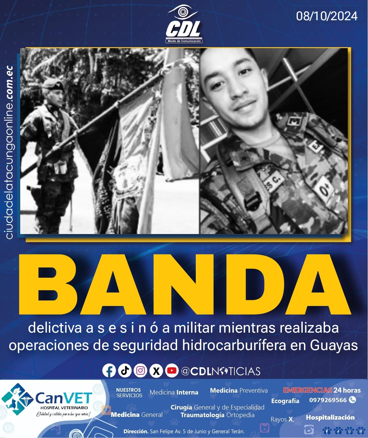 Banda delictiva asesinó a militar mientras realizaba operaciones de seguridad hidrocarburífera en Guayas