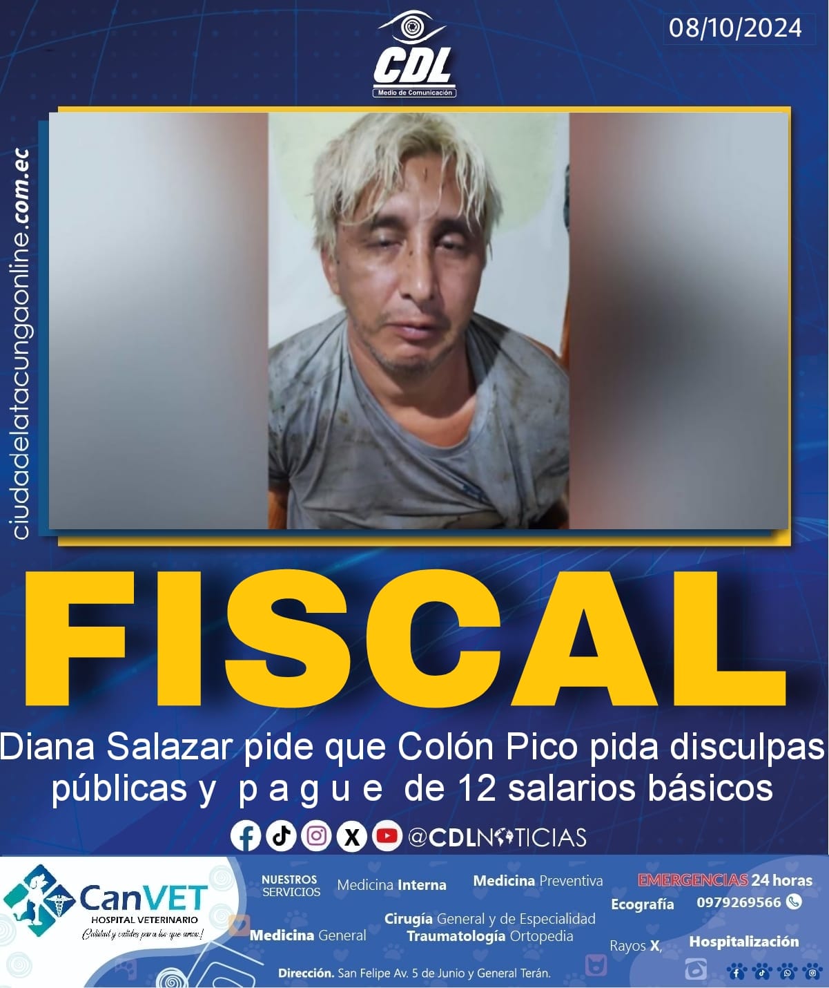 Diana Salazar pide que Colón Pico pida disculpas públicas y p a g u e de 12 salarios básicos