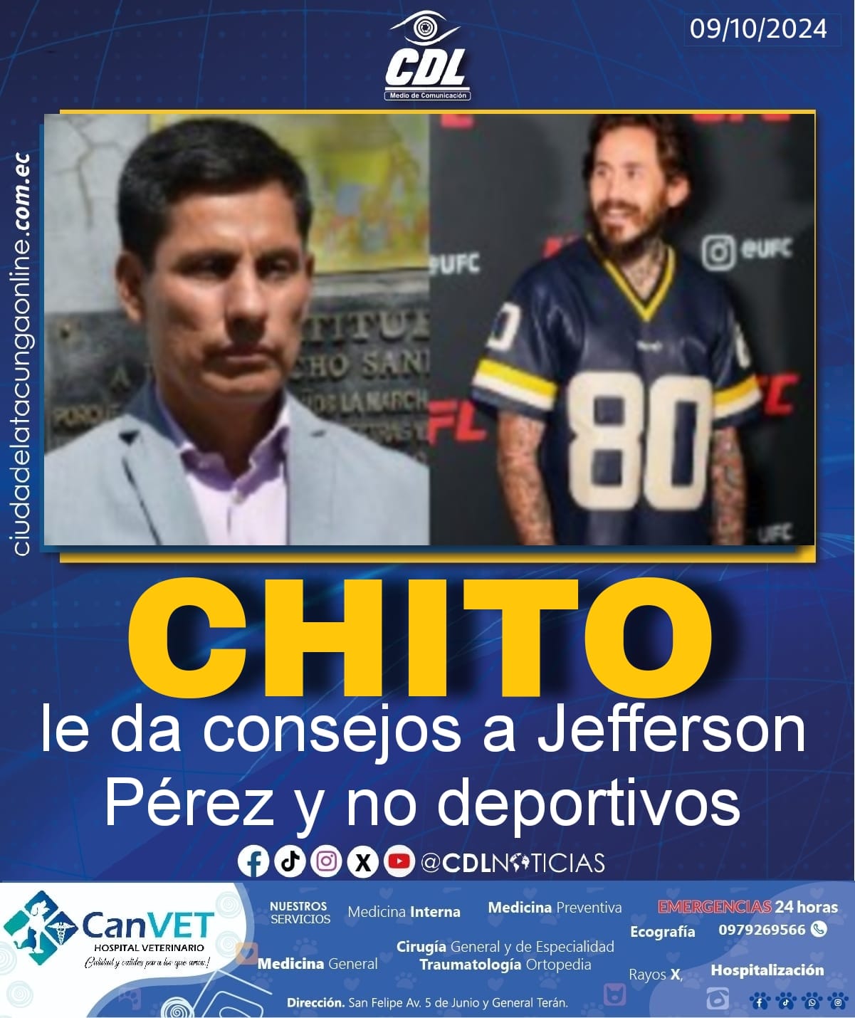 Chito Vera le da consejos a Jefferson Pérez y no deportivos