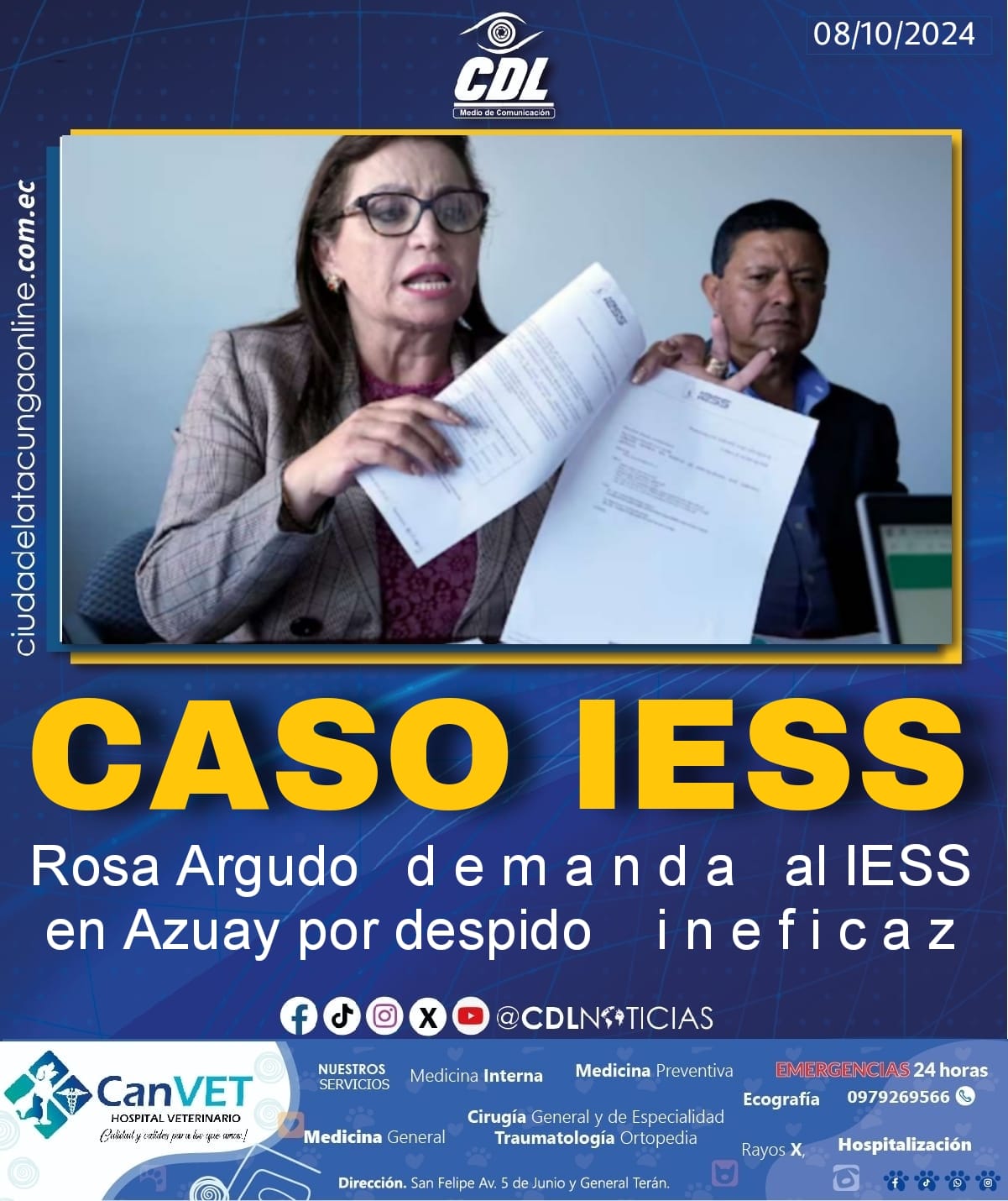 Caso IESS: Rosa Argudo d e m a n d a al IESS en Azuay por despido i n e f i c a z