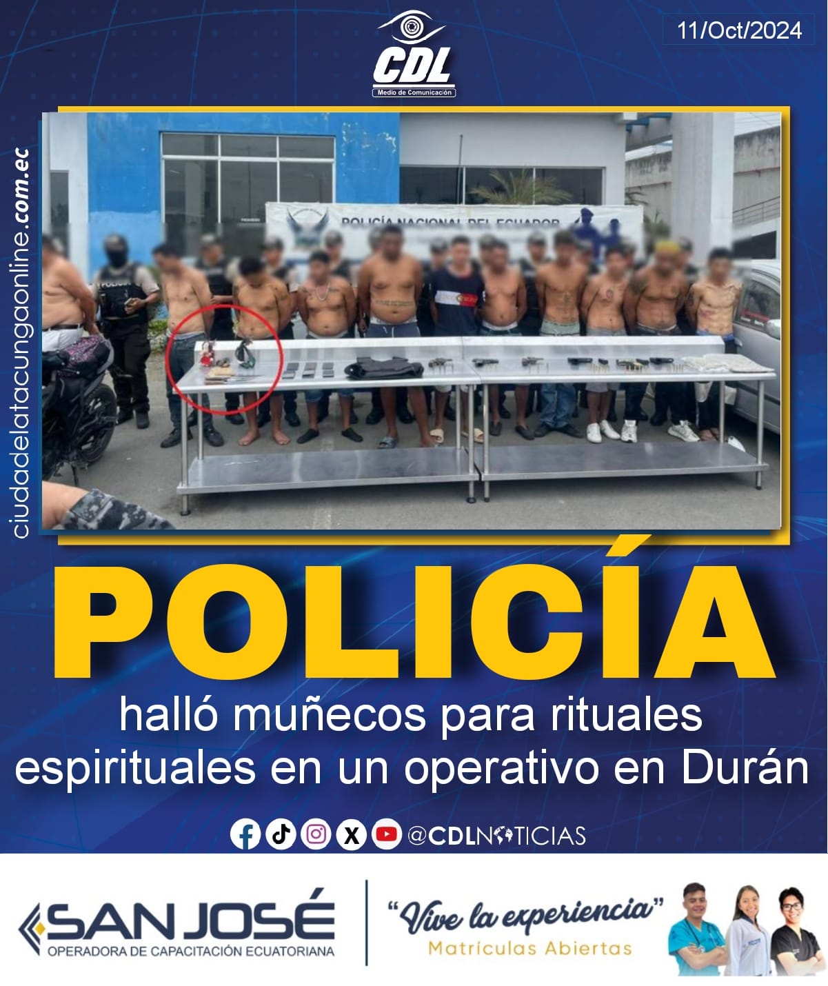 La policía halló muñecos para rituales espirituales en un operativo en Durán