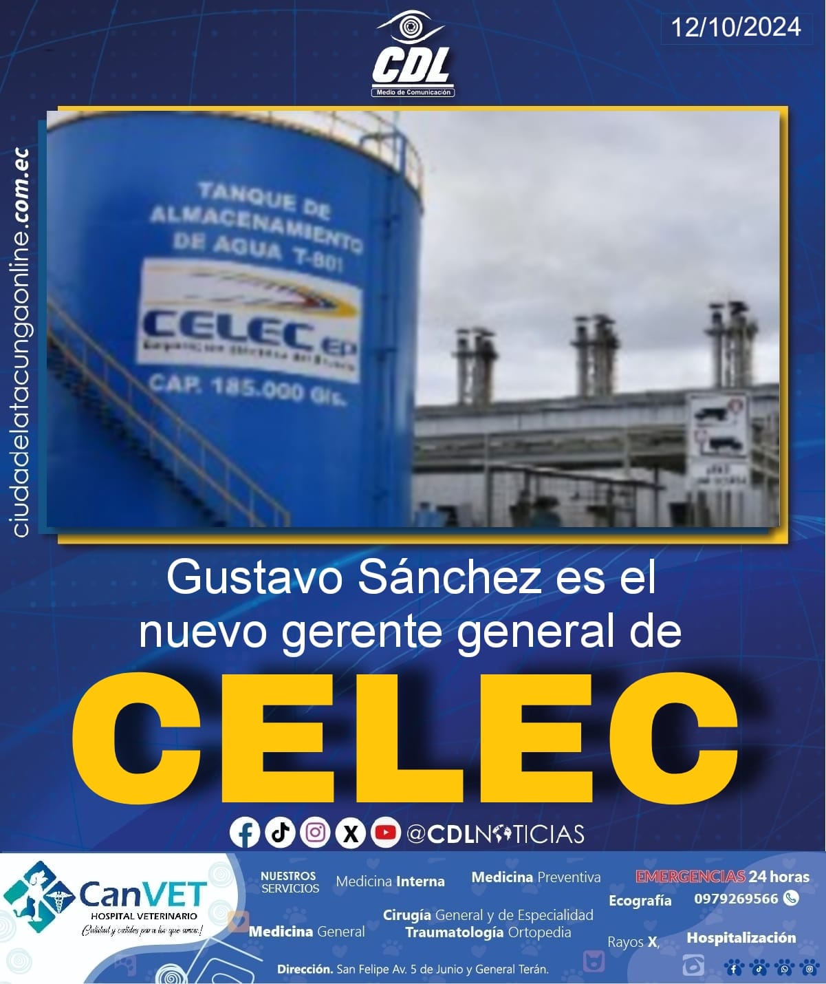 Gustavo Sánchez es el nuevo gerente general de CELEC