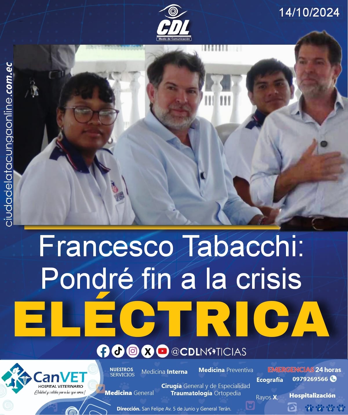 Francesco Tabacchi: Pondré fin a la crisis eléctrica