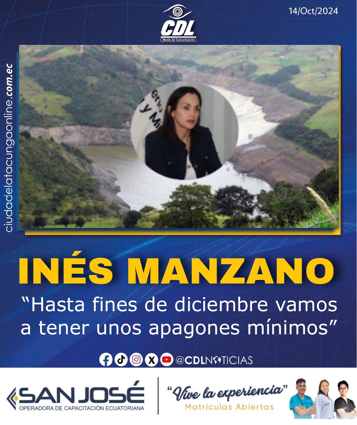 Inés Manzano: “Hasta fines de diciembre vamos a tener unos apagones mínimos”