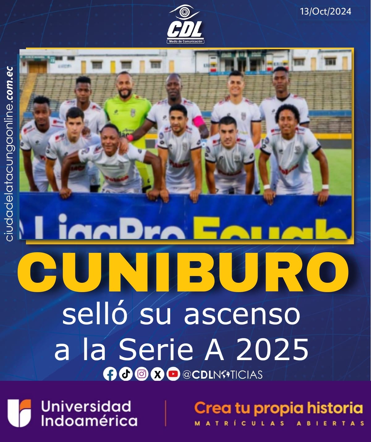 ¡El Cuniburo FC selló su ascenso a la Serie A 2025!