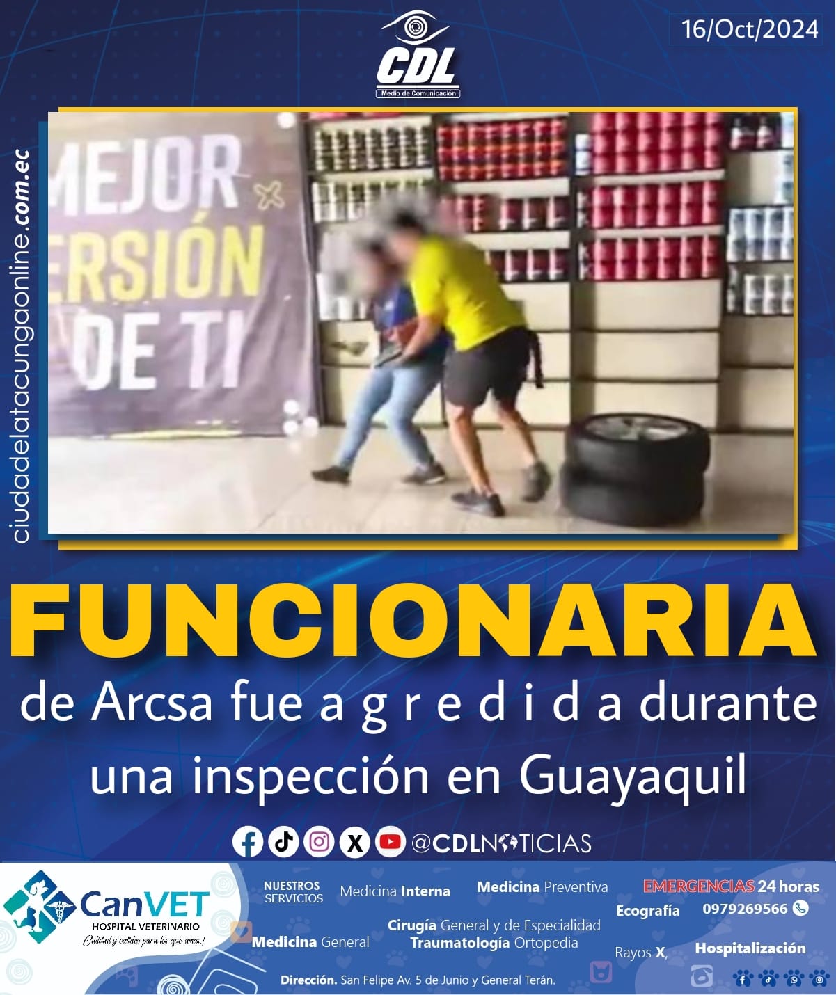 Una funcionaria de Arcsa fue a g r e d i d a durante una inspección en Guayaquil
