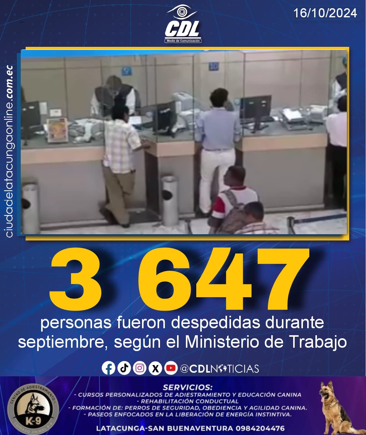 3 647 personas fueron despedidas durante septiembre, según el Ministerio de Trabajo